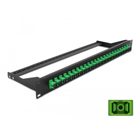 DeLOCK Panneau de distribution 19″ en fibre, 24 ports SC Simplex, vert