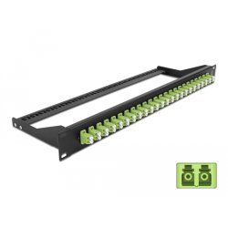DeLOCK Panneau de distribution 19″ en fibre, 24 ports LC Duplex, vert citron