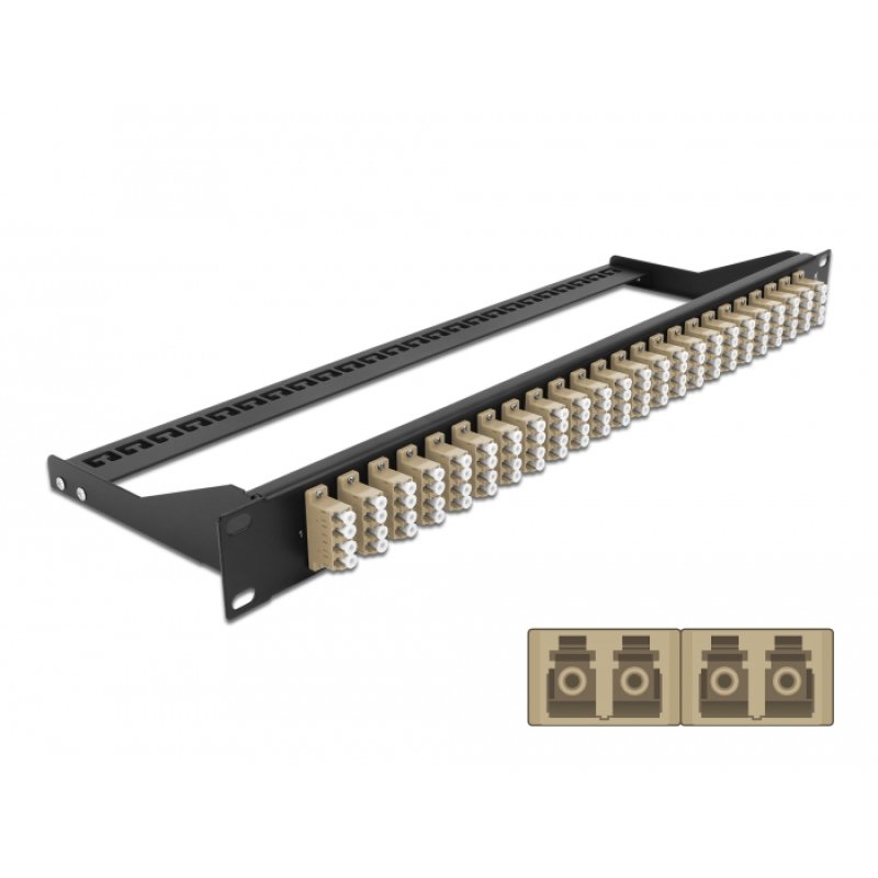 DeLOCK 19″ Fibre Patch Panel 24 port LC Quad beige