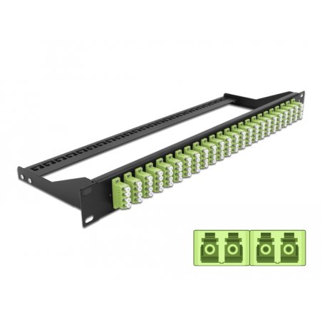 DeLOCK Panneau de distribution 19″ en fibre, 24 ports LC Quad, vert citron