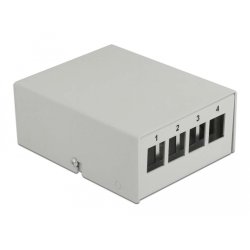 DeLOCK Panneau de distribution Keystone, 4 ports, gris
