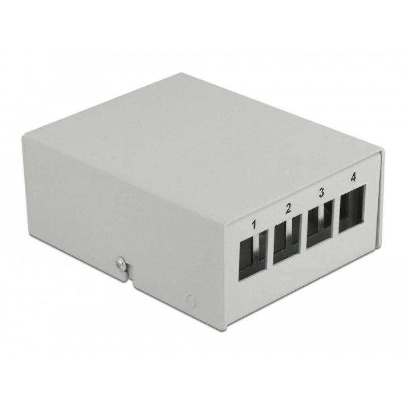 Delock Keystone Patchpanel 4 Port grau