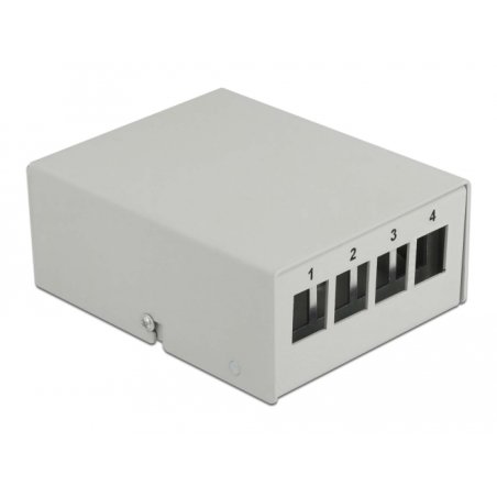 DeLOCK Panneau de distribution Keystone, 4 ports, gris