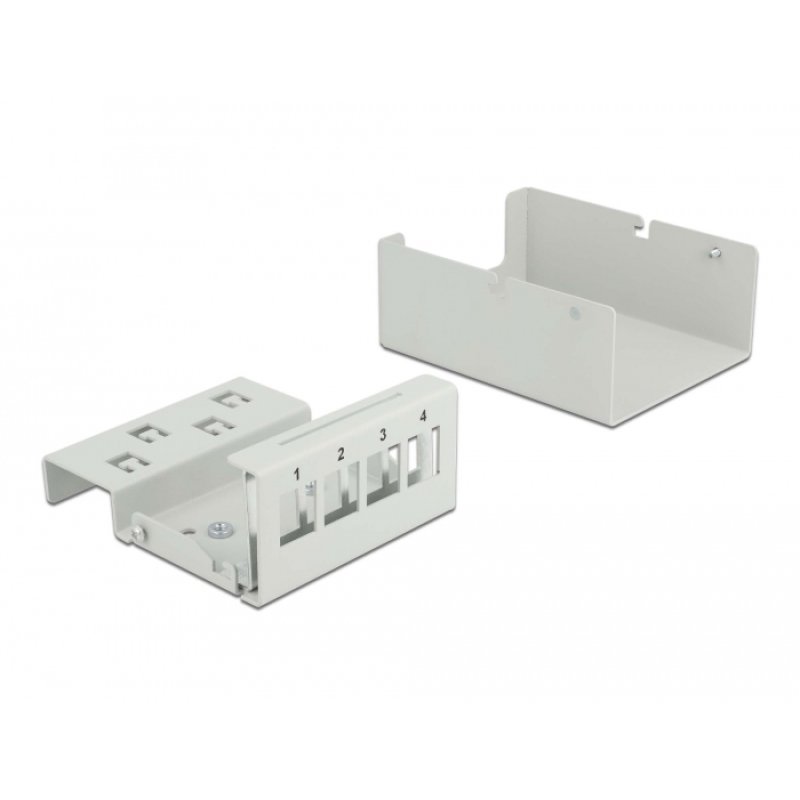 DeLOCK Keystone Patch Panel 4 Port grey