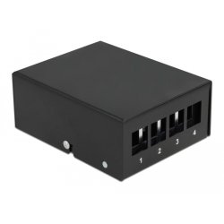 DeLOCK Keystone Patch Panel 4 Port black