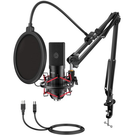 Condenser microphone with tripod Fifine T732 (black)