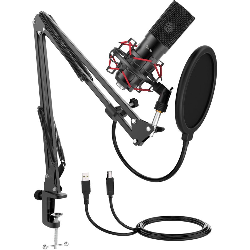 Condenser microphone with tripod Fifine T732 (black)