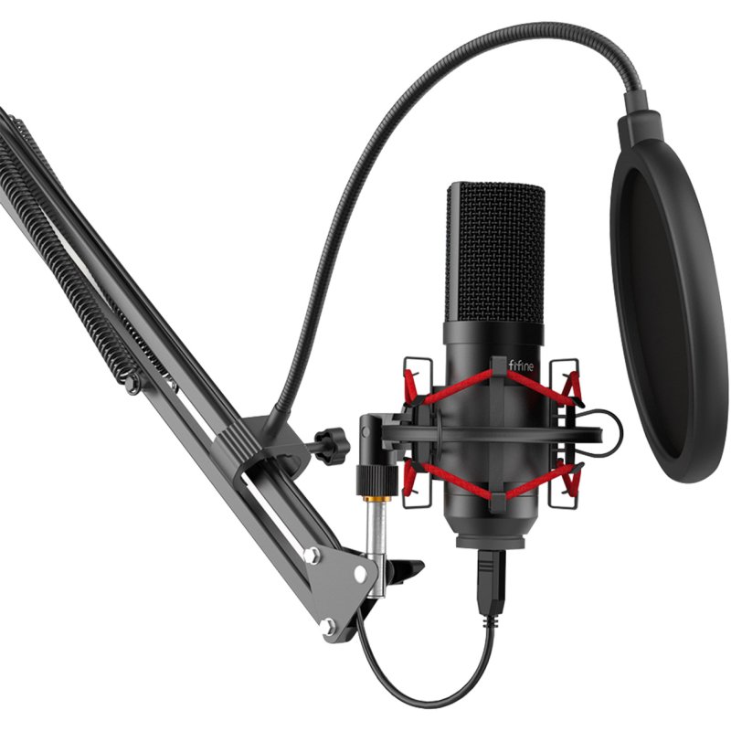 Condenser microphone with tripod Fifine T732 (black)