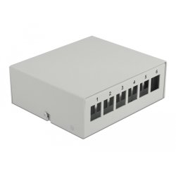 Delock Keystone Patchpanel 6 Port grau