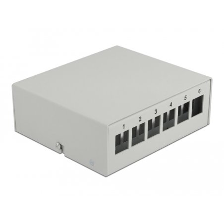 DeLOCK Keystone Patch Panel 6 Port grey