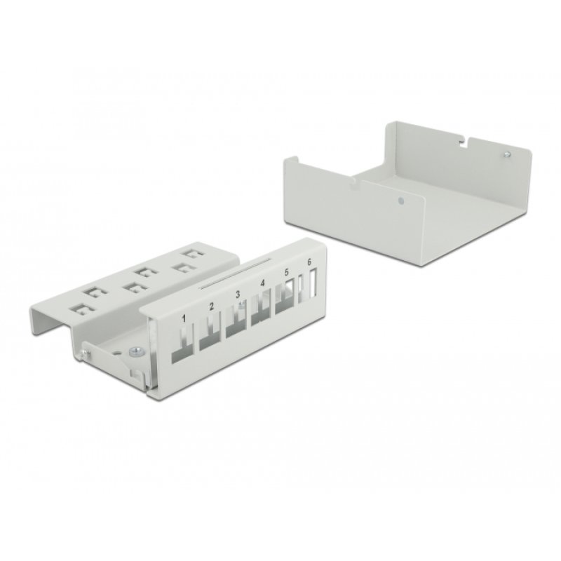 Delock Keystone Patchpanel 6 Port grau