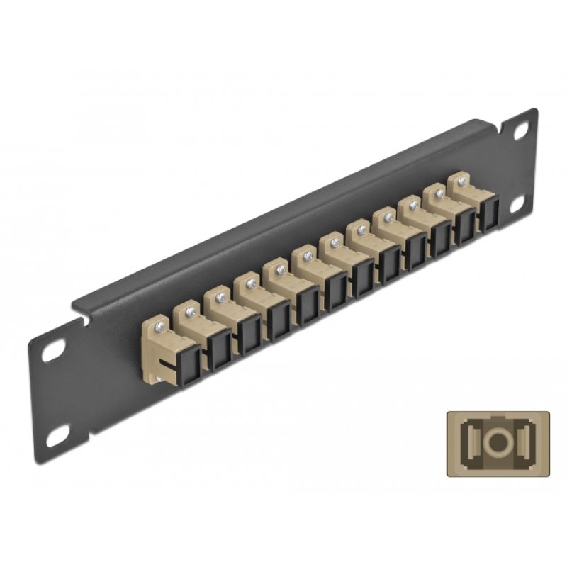 Delock 10? LWL Patchpanel 12 Port SC Simplex beige 1 HE schwarz