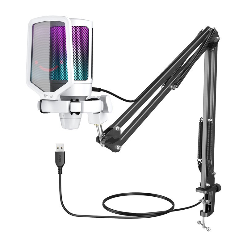 Fifine A6TW tripod gaming microphone (white)
