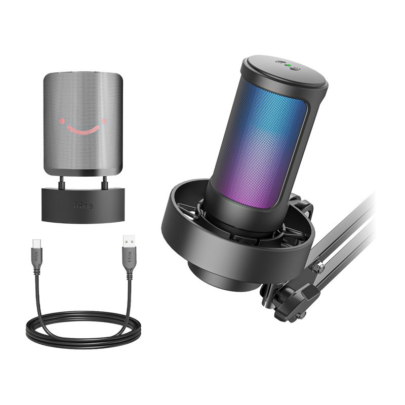 Fifine A8T condenser microphone with handle (black)