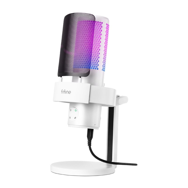 Fifine A9W studio microphone with stand (white)