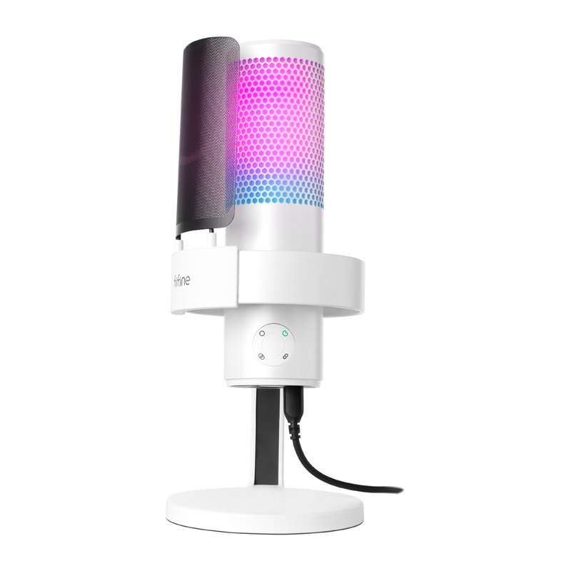 Fifine A9W studio microphone with stand (white)