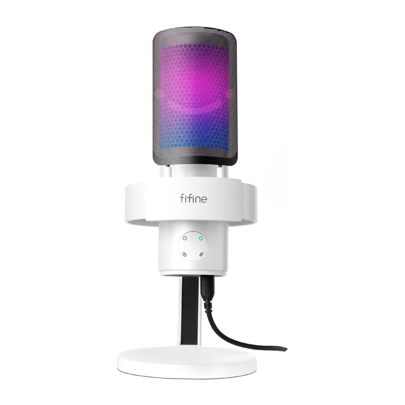 Fifine A9W studio microphone with stand (white)