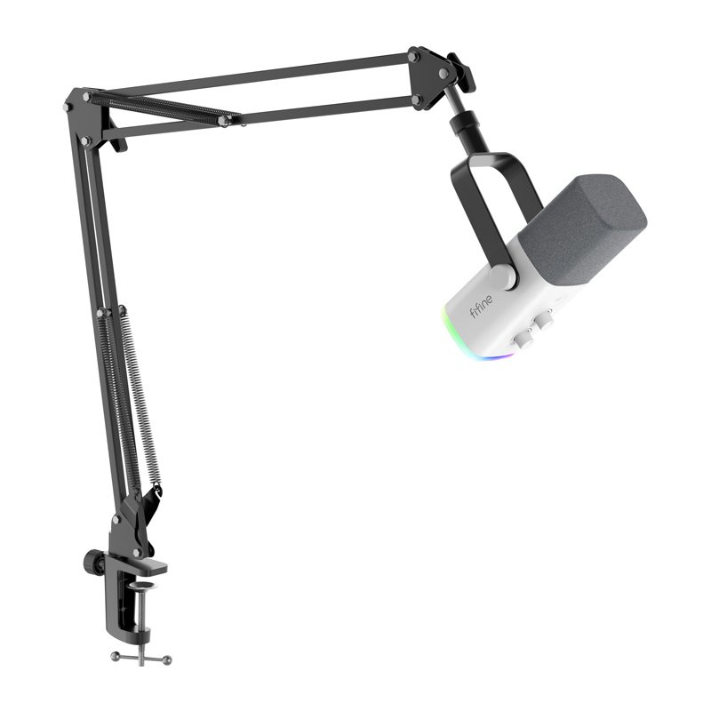 Fifine AM8TW gaming microphone with boom arm (white)