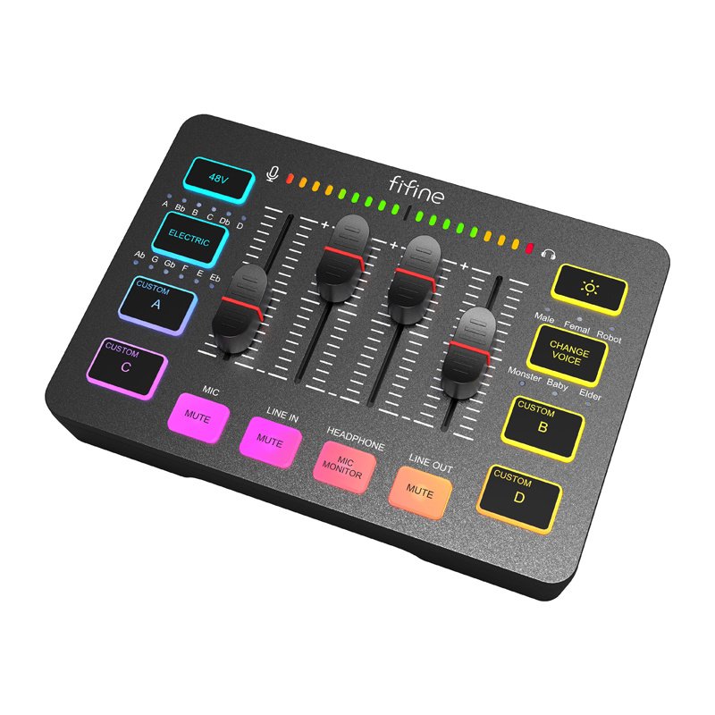 Fifine SC3 audio mixer (black)