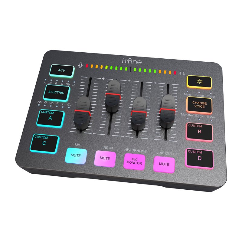 Fifine SC3 audio mixer (black)