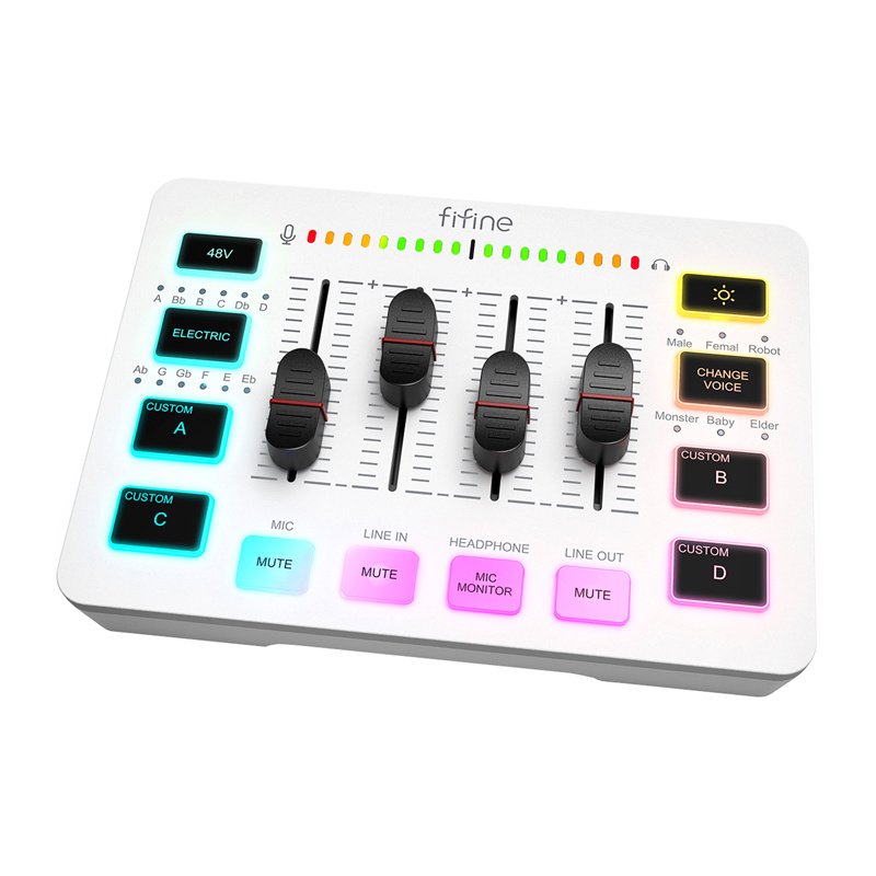 Fifine SC3W audio mixer (white)