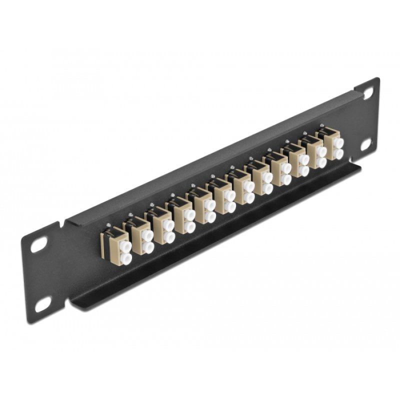 Delock 10? LWL Patchpanel 12 Port LC Duplex beige 1 HE schwarz