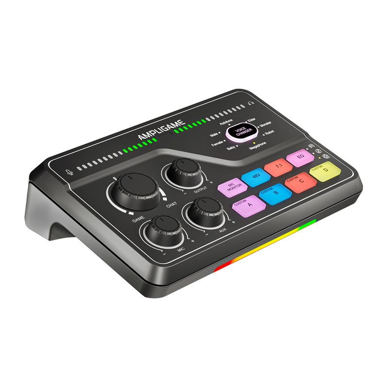 Fifine SC8 RGB gaming mixer (black)