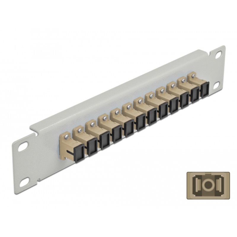 Delock 10? LWL Patchpanel 12 Port SC Simplex beige 1 HE grau