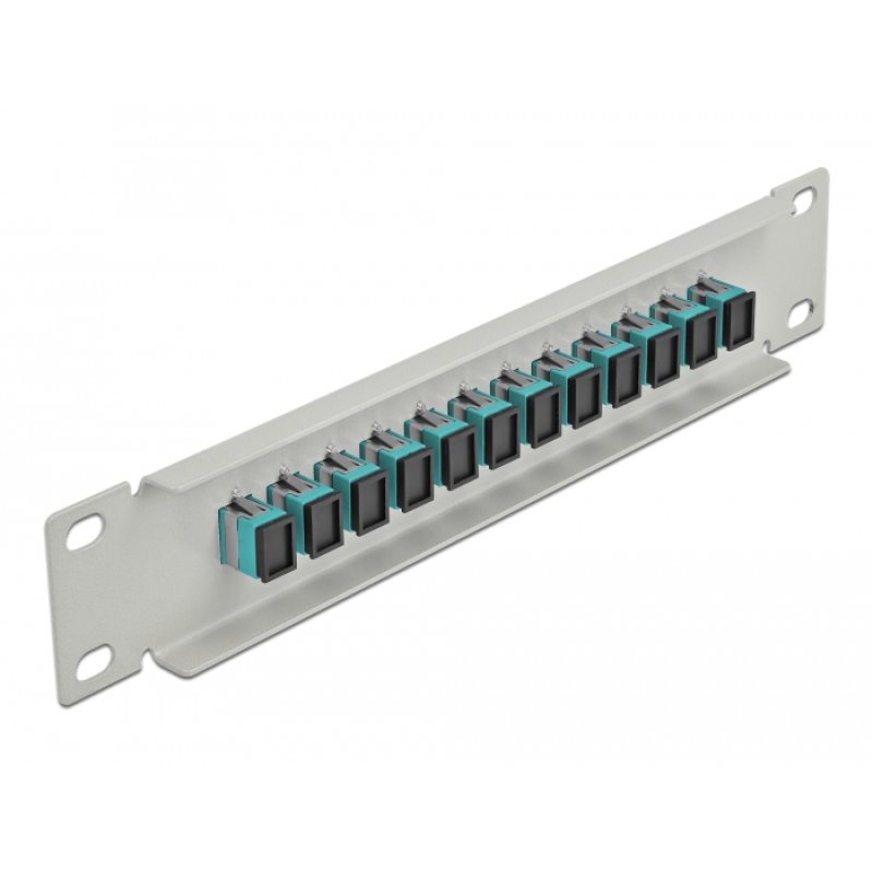 Delock 10? LWL Patchpanel 12 Port SC Simplex aqua 1 HE grau