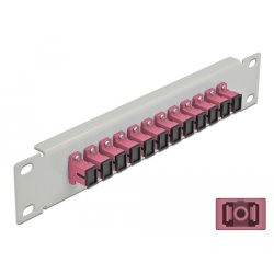 DeLOCK 10″ Fiber Optic Patch Panel 12 Port SC Simplex violet 1U grey