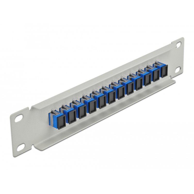Delock 10? LWL Patchpanel 12 Port SC Simplex blau 1 HE grau