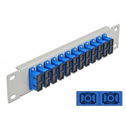Delock 10? LWL Patchpanel 12 Port SC Duplex blau 1 HE grau