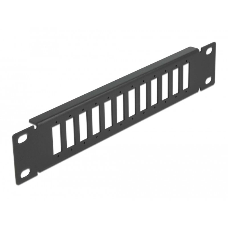 DeLOCK 10″ Fiber Optic Patch Panel 12 Port for SC Duplex / LC Quad 1U black