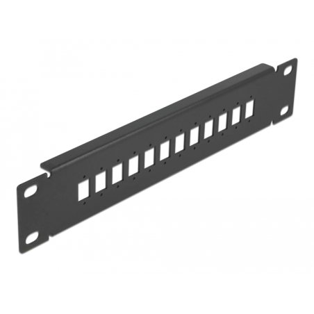 DeLOCK Panneau 10″ de distribution de fibre optique 12 ports pour SC Simplex / LC Duplex, 1 unité, noir