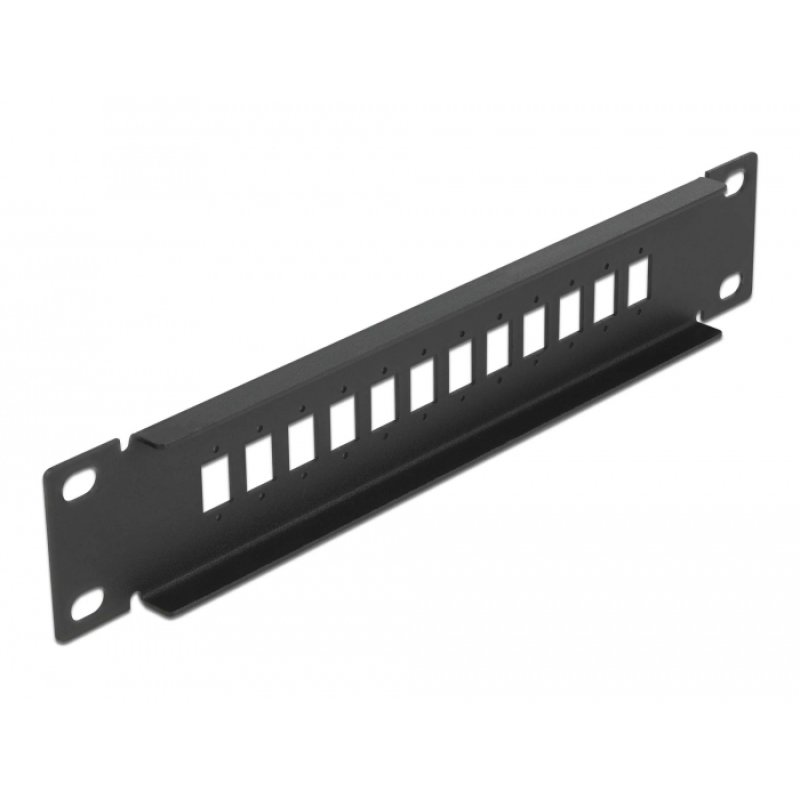 DeLOCK Panneau 10″ de distribution de fibre optique 12 ports pour SC Simplex / LC Duplex, 1 unité, noir