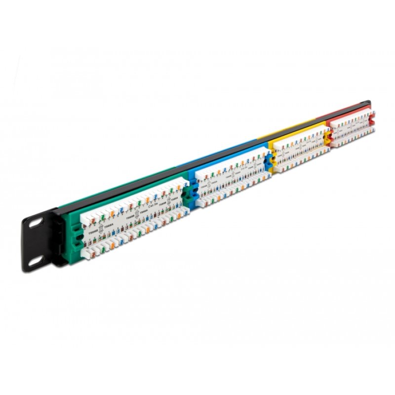 Delock 19? Patchpanel 24 Port Cat.5e 1 HE farbig