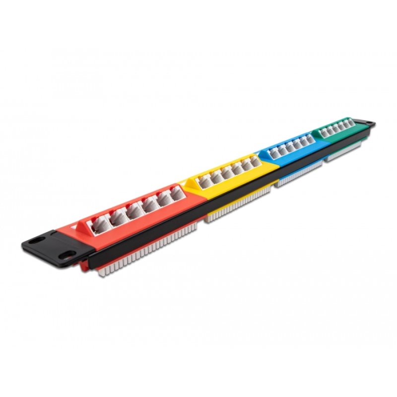 Delock 19? Patchpanel 24 Port Cat.5e 1 HE farbig