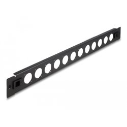 DeLOCK Panneau de distribution 19″ Type-D, 12 ports, sans outil, noir