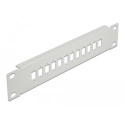 DeLOCK Panneau 10″ de distribution de fibre optique 12 ports pour SC Simplex / LC Duplex, 1 unité, gris