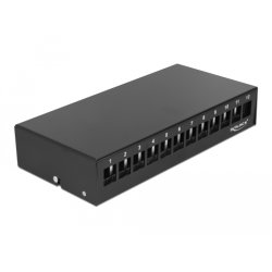 DeLOCK Panneau de distribution Keystone, 12 ports, noire