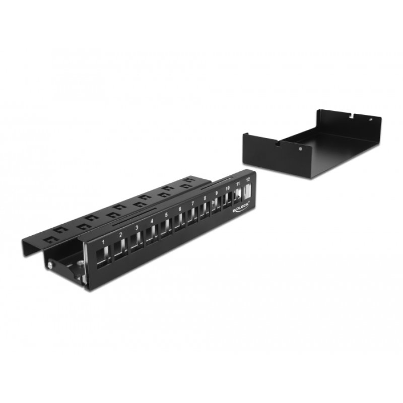 DeLOCK Keystone Patchpanel 12 Port schwarz