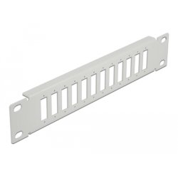 DeLOCK Panneau 10″ de distribution de fibre optique 12 ports pour SC Duplex / LC Quad, 1 unité, gris