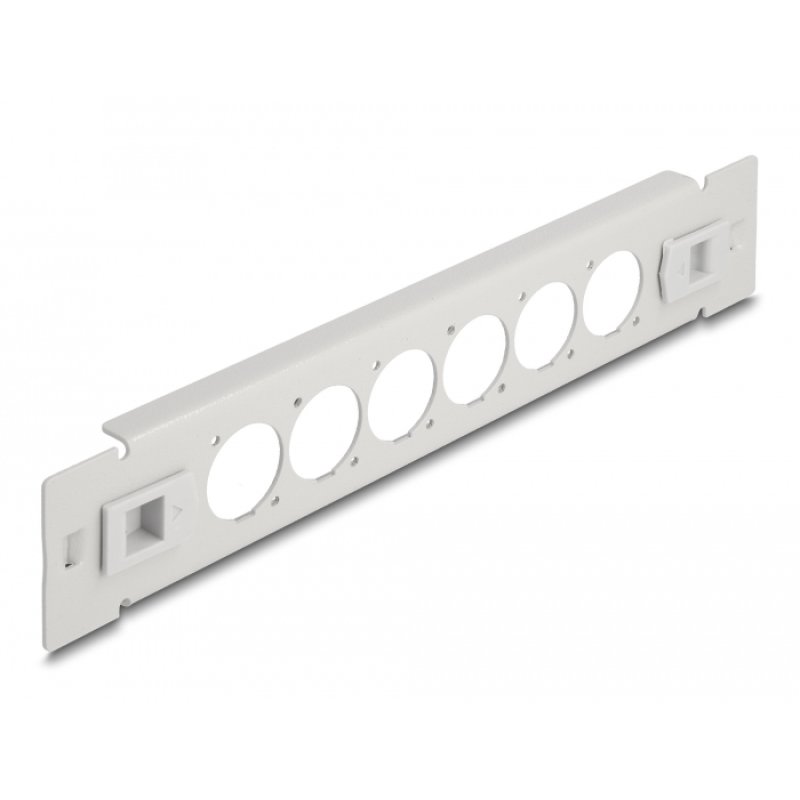 DeLOCK Panneau de distribution 10″ Type-D, 6 ports, sans outil, gris