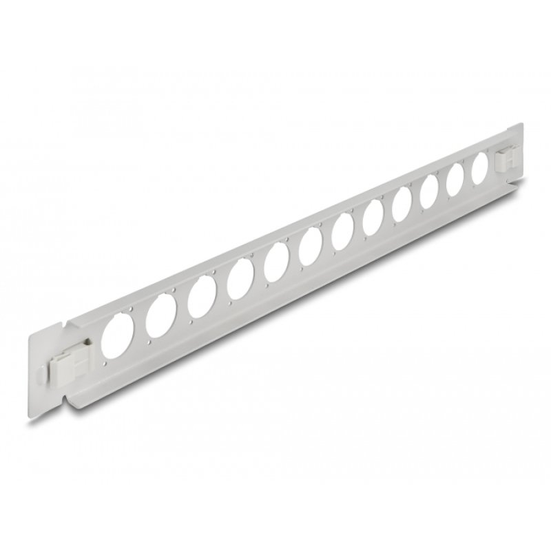 DeLOCK 19″ D-Type Patch Panel 12 port tool free grey