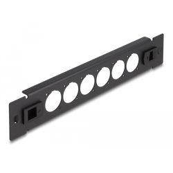 DeLOCK Panneau de distribution 10″ Type-D, 6 ports, sans outil, noir