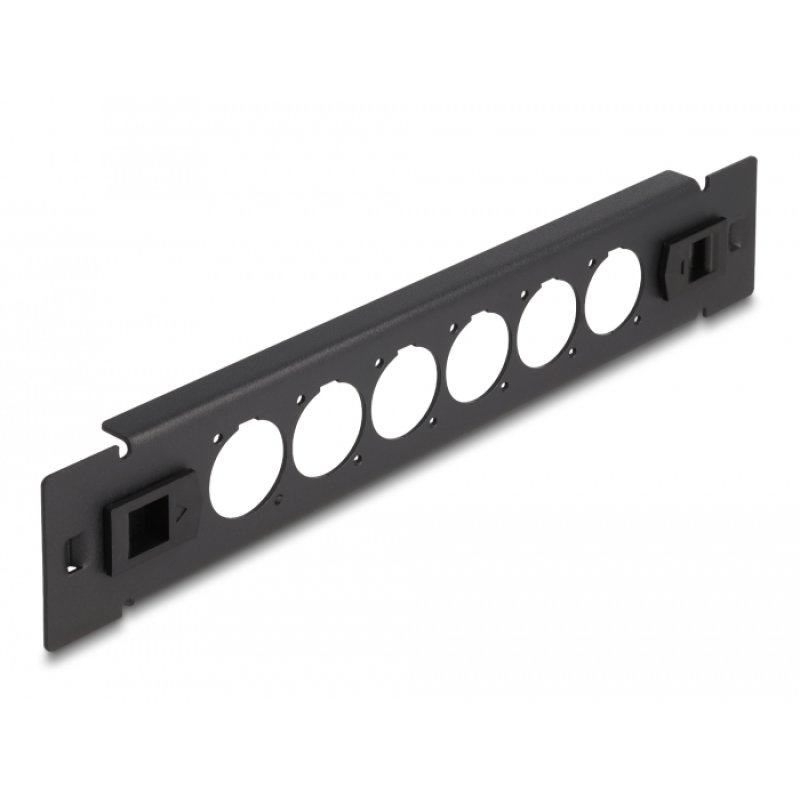 DeLOCK Panneau de distribution 10″ Type-D, 6 ports, sans outil, noir