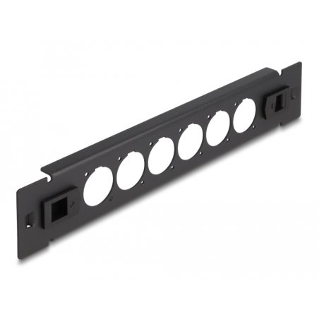 DeLOCK 10″ D-Type Patch Panel 6 port tool free black