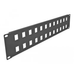 DeLOCK Panneau de distribution Keystone 19″, 24 ports, 2U, noir