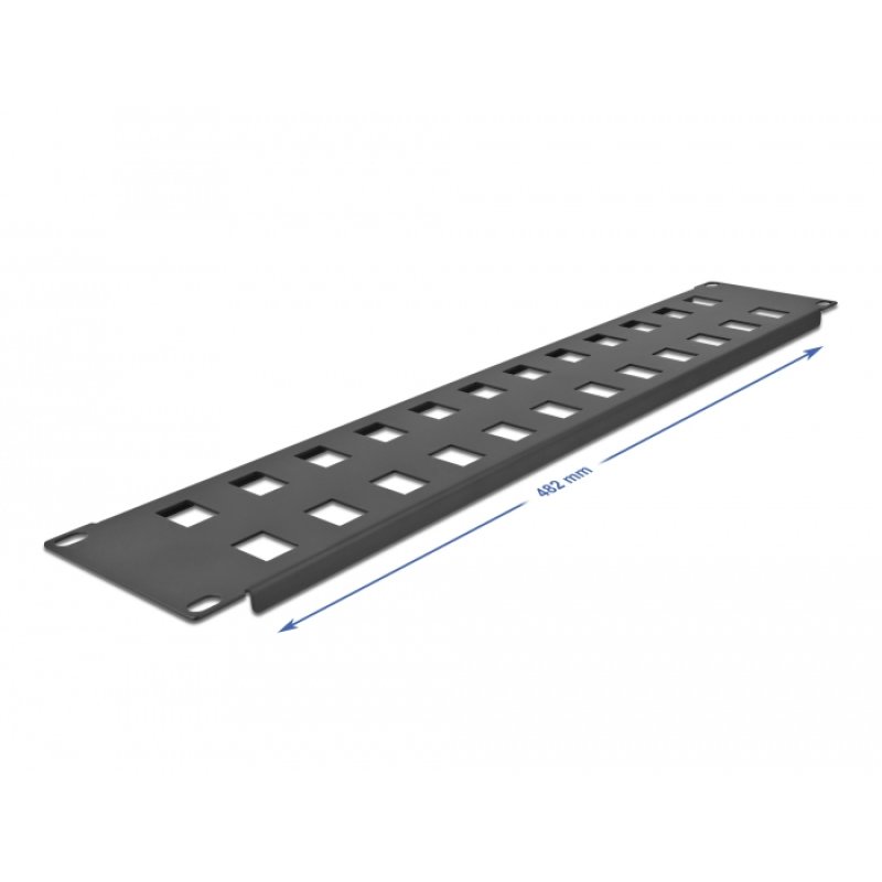 DeLOCK 19″ Keystone Patch Panel 24 port 2U black