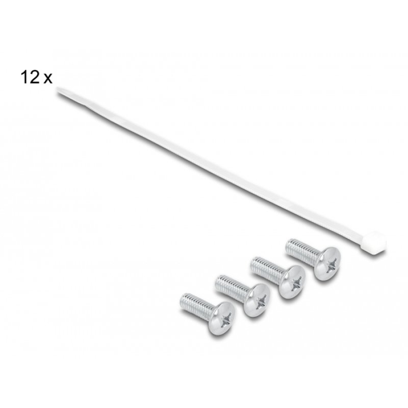 Delock 10? Keystone Patchpanel 12 Port mit Entlastungsschiene 1 HE schwarz